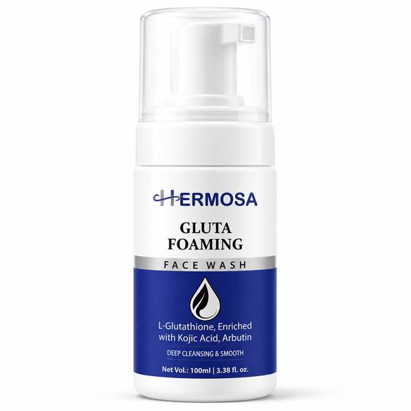 HERMOSA Gluta Foaming Face Wash | L-Glutathione, Kojic Acid & Arbutin | Deep Cleansing | 100ml
