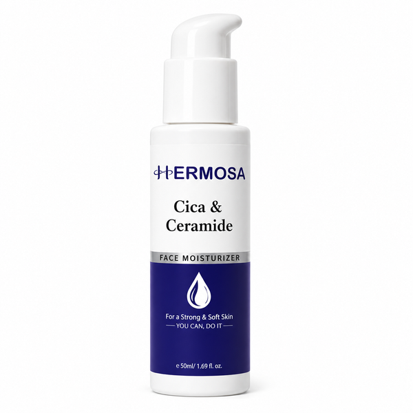HERMOSA Cica & Ceramide Face Moisturizer | Barrier Repair Cream for Dry & Sensitive Skin | Deep Hydration | 50ml