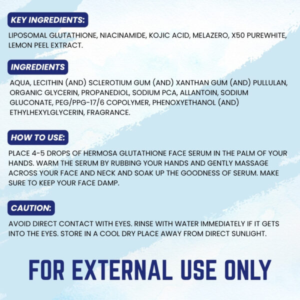 HERMOSA Glutathione Face Serum – With L-Glutathione, Niacinamide & Kojic Acid for Clear, Radiant Skin - Image 4